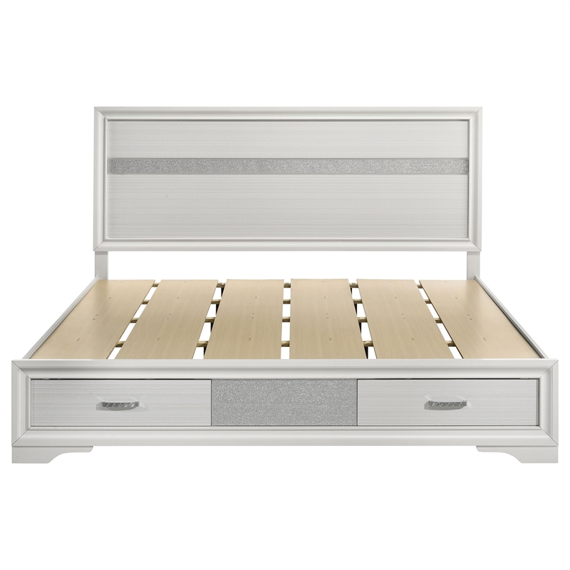 Bowery Hill California King Storage Panel Bed in White