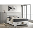 Bowery Hill Wood White Queen Storage Panel Bed Rectangular Rhinestone