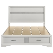 Bowery Hill Wood White Queen Storage Panel Bed Rectangular Rhinestone