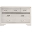 Bowery Hill 7 Drawer Dresser in White and Rhinestone