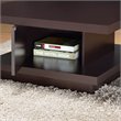 Bowery Hill Square Pedestal Storage Coffee Table in Cappuccino