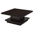 Bowery Hill Square Pedestal Storage Coffee Table in Cappuccino