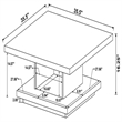 Bowery Hill Square Pedestal Storage Coffee Table in Cappuccino