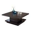 Bowery Hill Square Pedestal Storage Coffee Table in Cappuccino