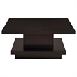 Bowery Hill Square Pedestal Storage Coffee Table in Cappuccino