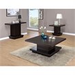 Bowery Hill Square Pedestal Storage Coffee Table in Cappuccino