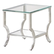 Bowery Hill Glass and Metal Chrome End Table Square 22