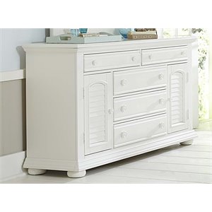Bowery Hill Poplar Oyster White Dresser Rectangular 37&quot H x 66&quot W x 18&quot D