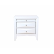 Bowery Hill 2 Drawers Wood Nightstand w/ Side Metal Glide in White
