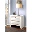 Bowery Hill 2 Drawers Wood Nightstand w/ Side Metal Glide in White