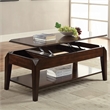 Bowery Hill Rectangular Wooden Coffee Table with Lift Top in Walnut