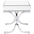 Bowery Hill Square Contemporary Metal/Mirror End Table in Chrome