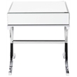 Bowery Hill Square Contemporary Metal/Mirror End Table in Chrome