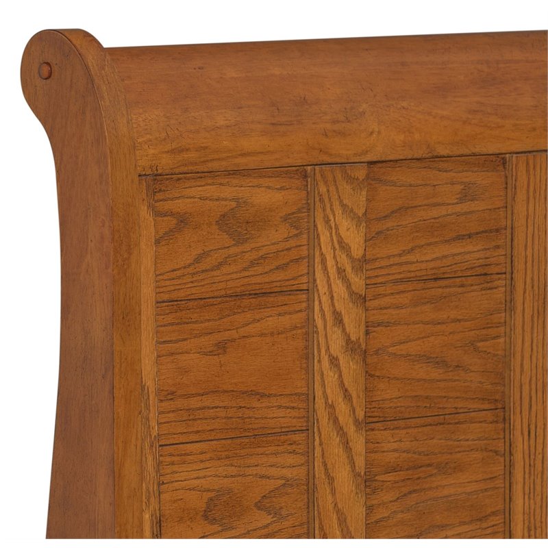 Bowery Hill Twin Sleigh Bed in Aged Oak