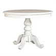 Bowery Hill Wood Round Pedestal Dining Table in White