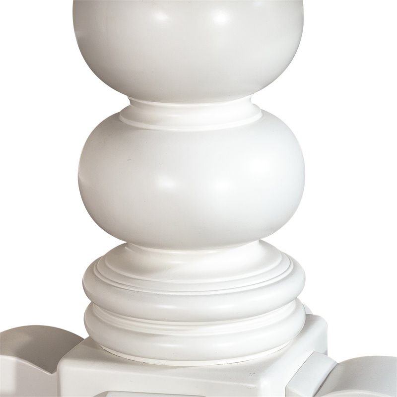 Bowery Hill Wood Round Pedestal Dining Table in White