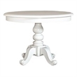 Bowery Hill Wood Round Pedestal Dining Table in White