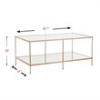 Bowery Hill Glass Top Coffee Table in Gold