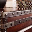 Bowery Hill Storage Trunk End Table in Dark Cherry
