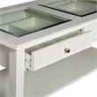 Bowery Hill Glass Top Coffee Table in Off White