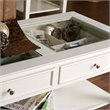Bowery Hill Glass Top Coffee Table in Off White