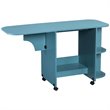 Bowery Hill Mobile Sewing and Craft Table in Turquoise