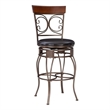 Bowery Hill Faux Leather Dark Brown Bar Stool Round Swivel 30.75