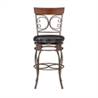 Bowery Hill Faux Leather Dark Brown Bar Stool Round Swivel 30.75