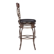 Bowery Hill Faux Leather Dark Brown Bar Stool Round Swivel 30.75