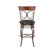 Bowery Hill Faux Leather Dark Brown Bar Stool Round Swivel 30.75