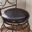 Bowery Hill Faux Leather Dark Brown Bar Stool Round Swivel 30.75