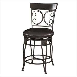 Bowery Hill Metal Bronze Chair Round Rotating Seat Footrest 41.75&quotH Unassembled