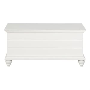 Bowery Hill Rubberwood White Cedar Chest Rectangular Safety Hinge 40.5&quotW Unassembled