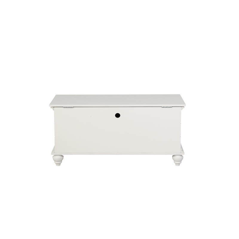 Bowery Hill Rubberwood White Cedar Chest Rectangular Safety Hinge 40.5