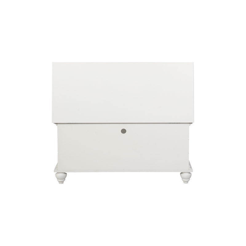 Bowery Hill Rubberwood White Cedar Chest Rectangular Safety Hinge 40.5