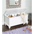 Bowery Hill Rubberwood White Cedar Chest Rectangular Safety Hinge 40.5