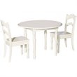 Bowery Hill Solid Wood Vanilla Kids Table Round Ladder-Back Chairs 30