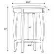 Bowery Hill Wood Teal Blue End Table Round Bentwood Skirt 24