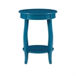 Bowery Hill Wood Teal Blue End Table Round Bentwood Skirt 24