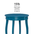 Bowery Hill Wood Teal Blue End Table Round Bentwood Skirt 24