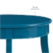 Bowery Hill Wood Teal Blue End Table Round Bentwood Skirt 24