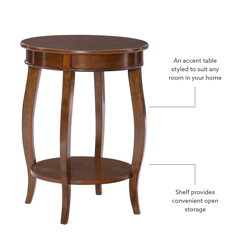Bowery Hill Wood Brown End Table Round 24