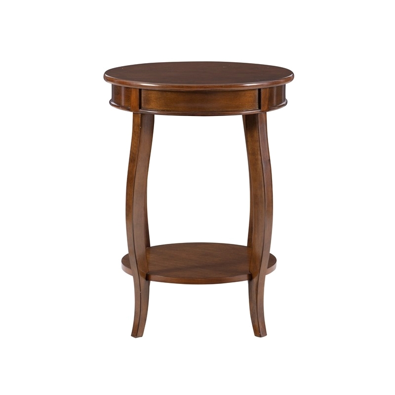 Bowery Hill Wood Brown End Table Round 24