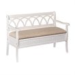 Bowery Hill Pine White Storage Bench Rectangular Child Safe Hinges 48