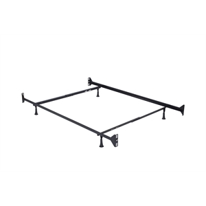 Bowery Hill 4 Leg 54&quotx76&quot Metal Twin Full Bed Frame in Black