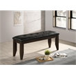 Bowery Hill Asian Hardwood Cappuccino Dining Bench Rectangular Attached Cushions 19