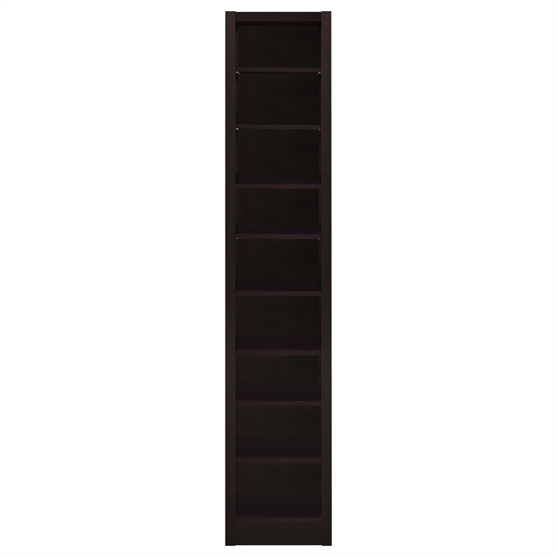 Bowery Hill MDF Cappuccino Narrow Bookcase Rectangular 70.75