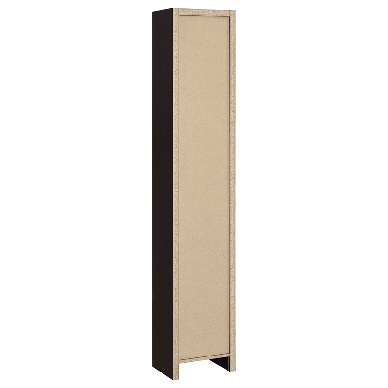 Bowery Hill MDF Cappuccino Narrow Bookcase Rectangular 70.75