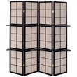 Bowery Hill 4 Panel 4 Shelf Room Divider in Tan and Cappuccino