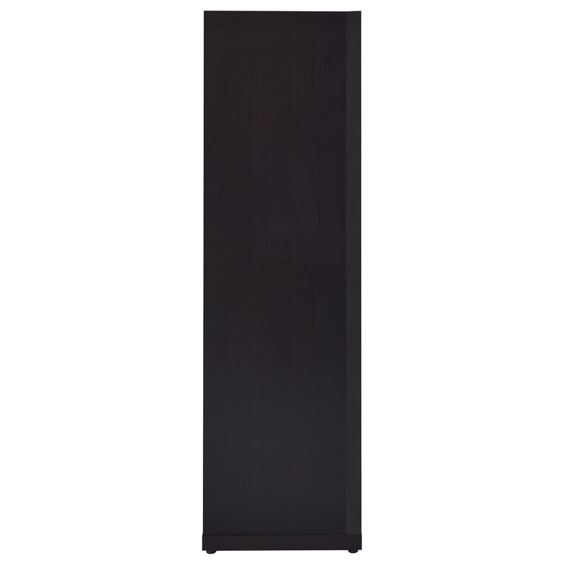 Bowery Hill 6 Shelf Corner Bookshelf Bookcase  in Cappuccino